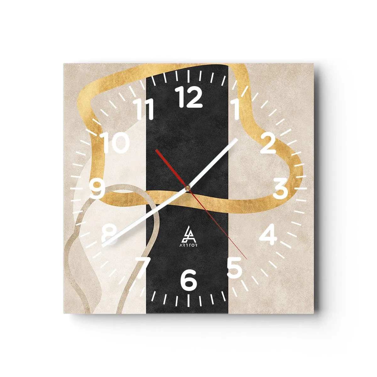 Wanduhr - Glasuhr - Schleifenformen - 40x40 cm