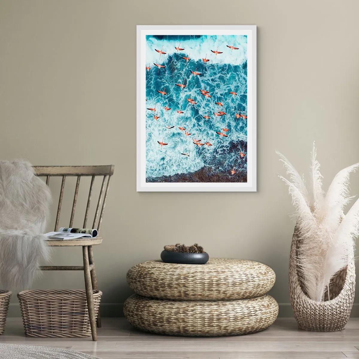 Poster in einem weißen Rahmen - Die Küstenparade - 40x50 cm