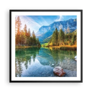 Poster in einem schwarzem Rahmen - Die Sanftheit des Herbstes - 60x60 cm