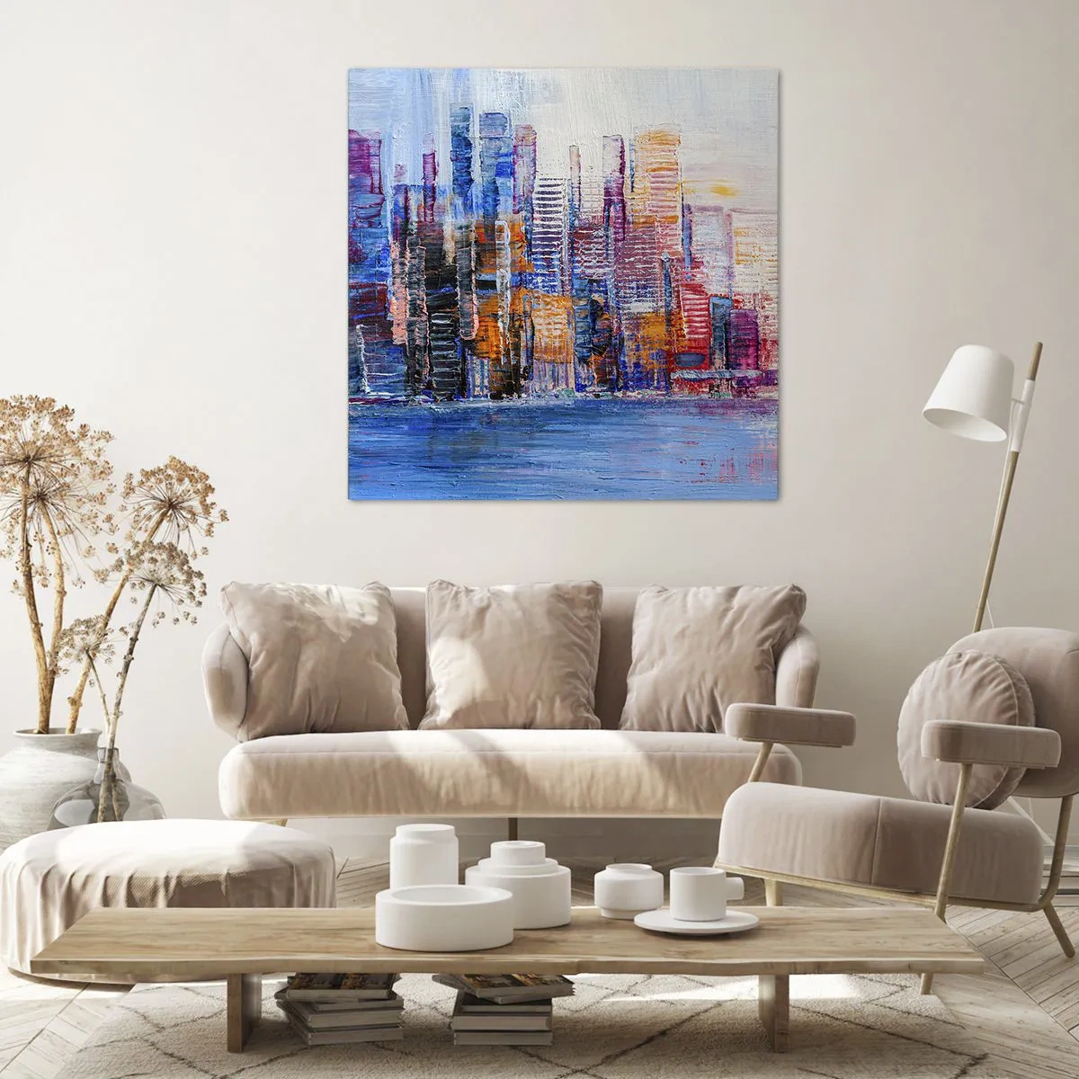 Bild auf Leinwand - Leinwandbild - Fröhliche Metropole - 50x50 cm