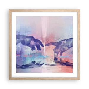 Poster in einem Rahmen aus heller Eiche - Göttlicher Funke des Lebens - 50x50 cm