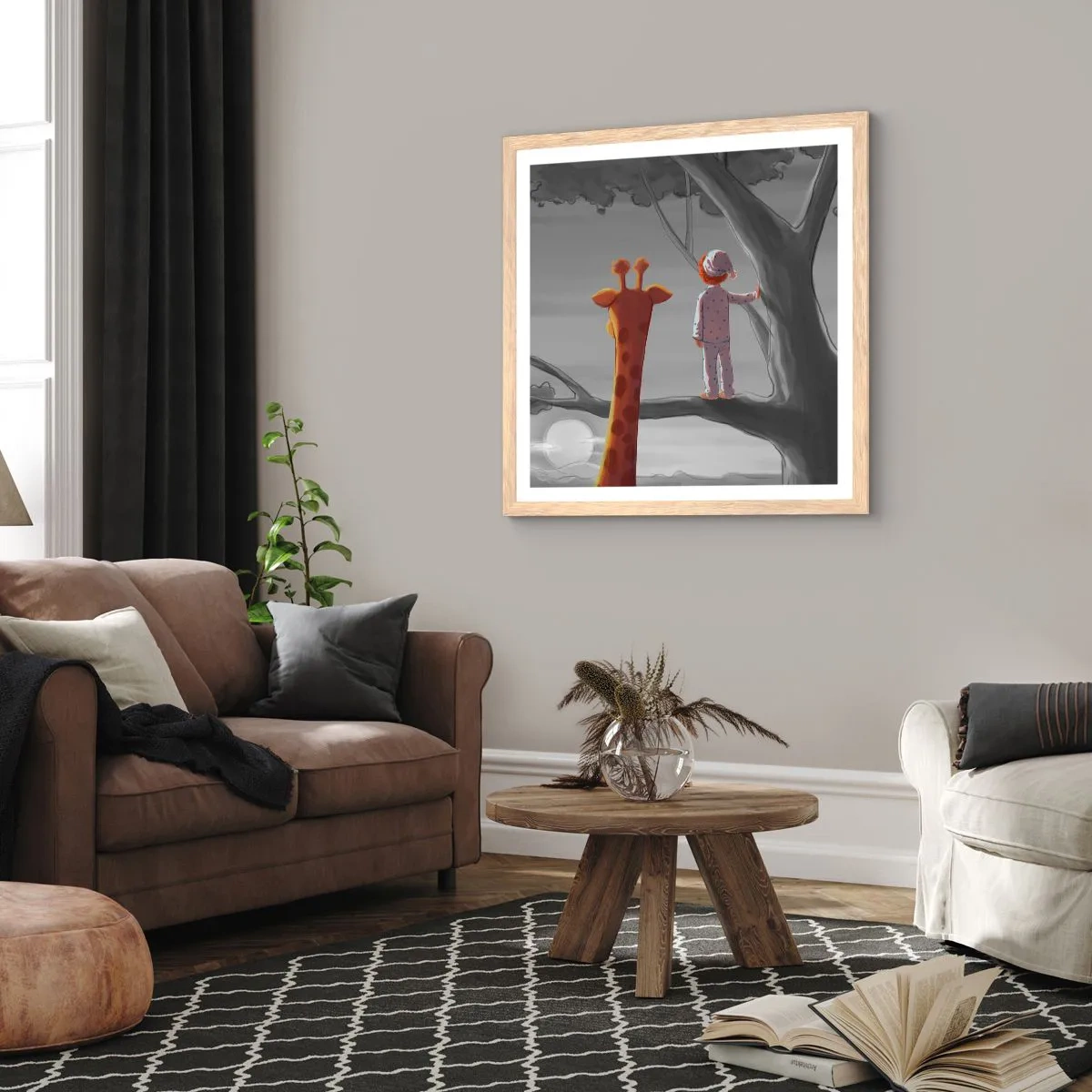 Poster in einem Rahmen aus heller Eiche - Das passiert wirklich - 50x50 cm