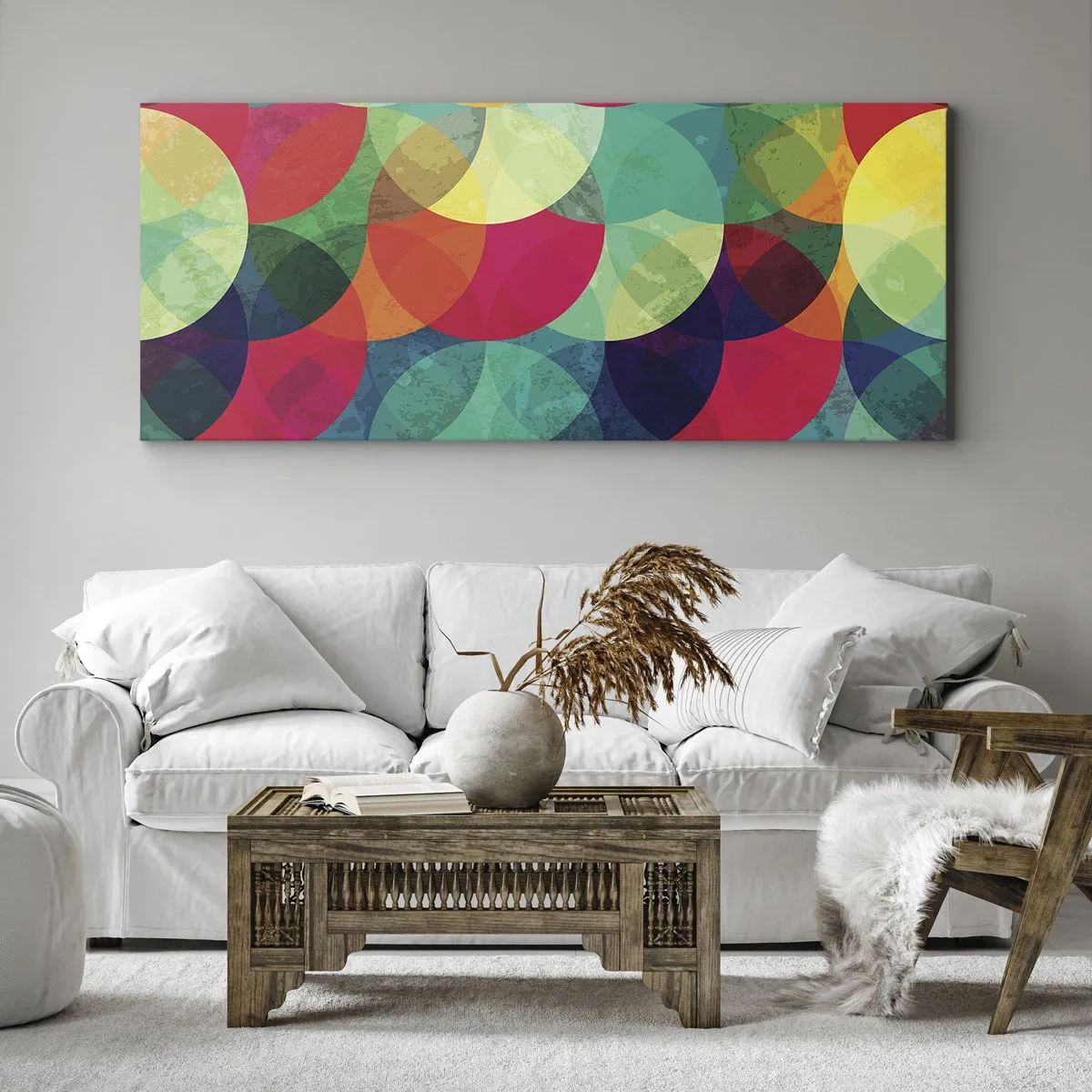 Bild auf Leinwand - Leinwandbild - Aufstieg zum Regenbogen - 90x30 cm