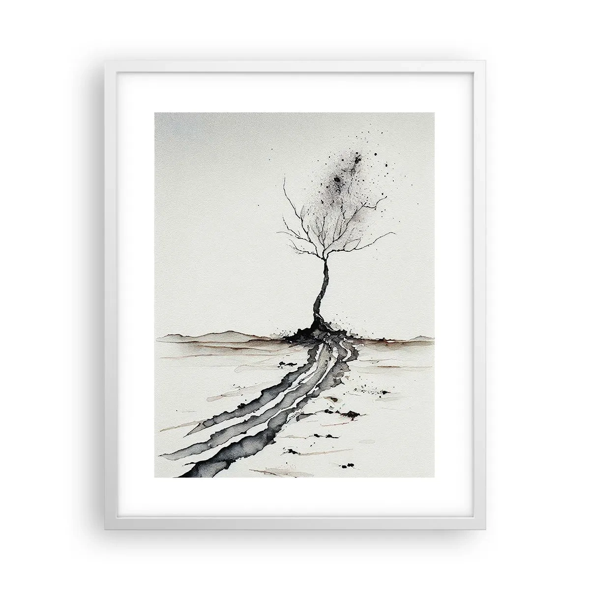 Poster in einem weißen Rahmen - Wintermelancholie - 40x50 cm