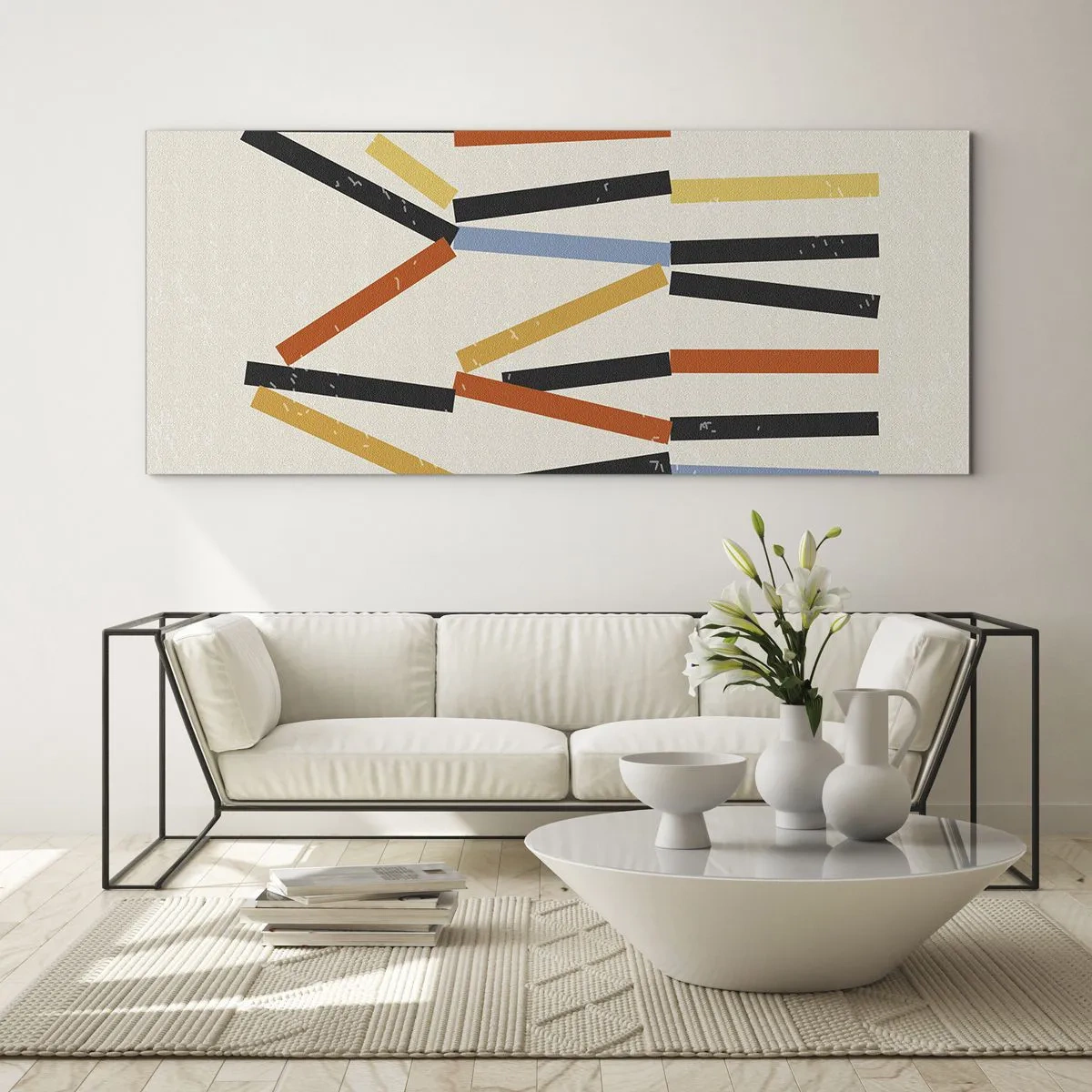 Glasbild - Bild auf glas - Komposition auf der Ebene - 100x40 cm