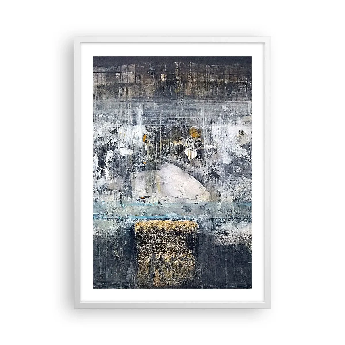 Poster in einem weißen Rahmen - Wie auf Eis, wie nach Dezember - 50x70 cm