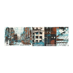 Fototapetenmuster Standard Eco - Ein abgenutzter Stadtwanderweg - Stadt, Die Architektur, Stück - 100x30 cm