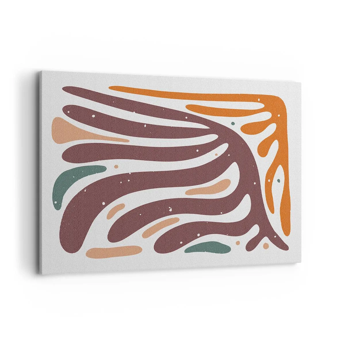 Bild auf Leinwand - Leinwandbild - Organisches Muster mit strahlenden Linien in warmen Farbtönen - 100x70cm - Strahlende organische Komposition - Moderne Wanddekoration für Wohnzimmer und Schlafzimmer ARTTOR