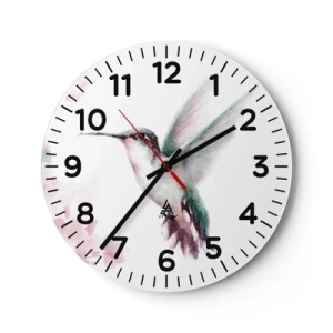 Wanduhr - Glasuhr - Im Flattern gehalten - 40x40 cm