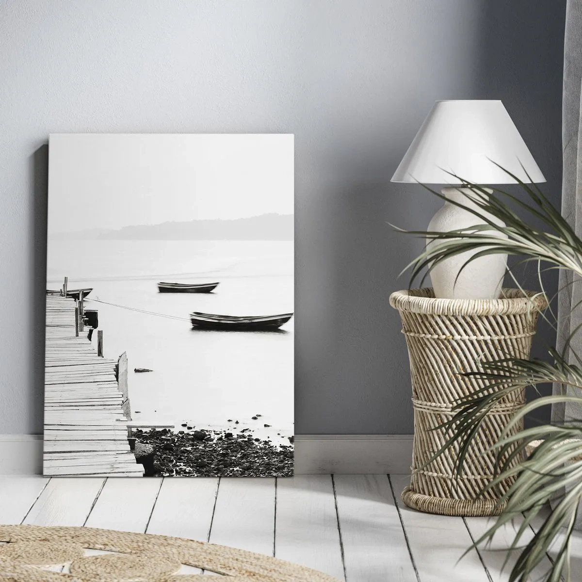 Bild auf Leinwand - Leinwandbild - Ruhig und sauber über dem Wasser - 45x80 cm