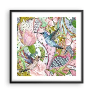 Poster in einem schwarzem Rahmen - Verstrickt in Weinreben - 50x50 cm