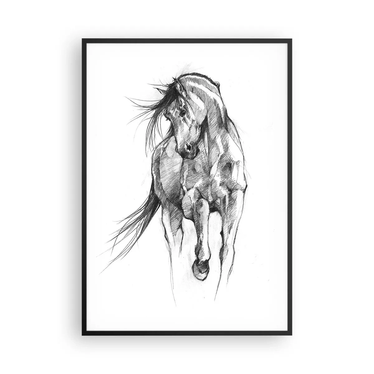 Poster in einem schwarzem Rahmen - Im anmutigen Trab - 70x100 cm