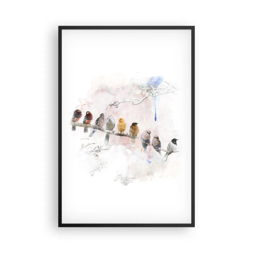 Poster in einem schwarzem Rahmen - Geflügeltes Treffen - 61x91 cm