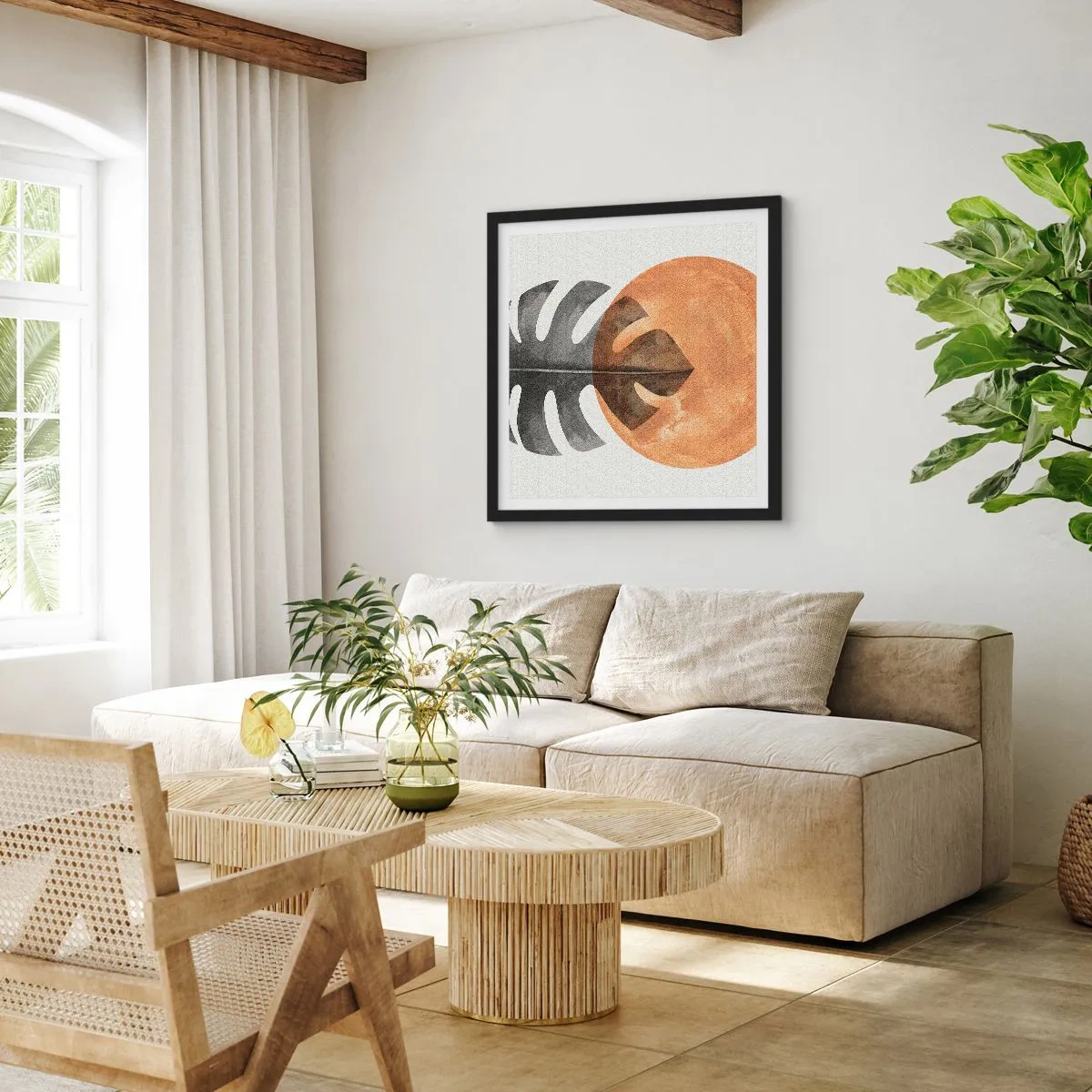 Poster in einem schwarzem Rahmen - Immer die Sonne - 50x50 cm