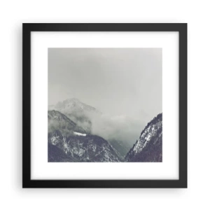 Poster in einem schwarzem Rahmen - Nebliges Tal - 30x30 cm