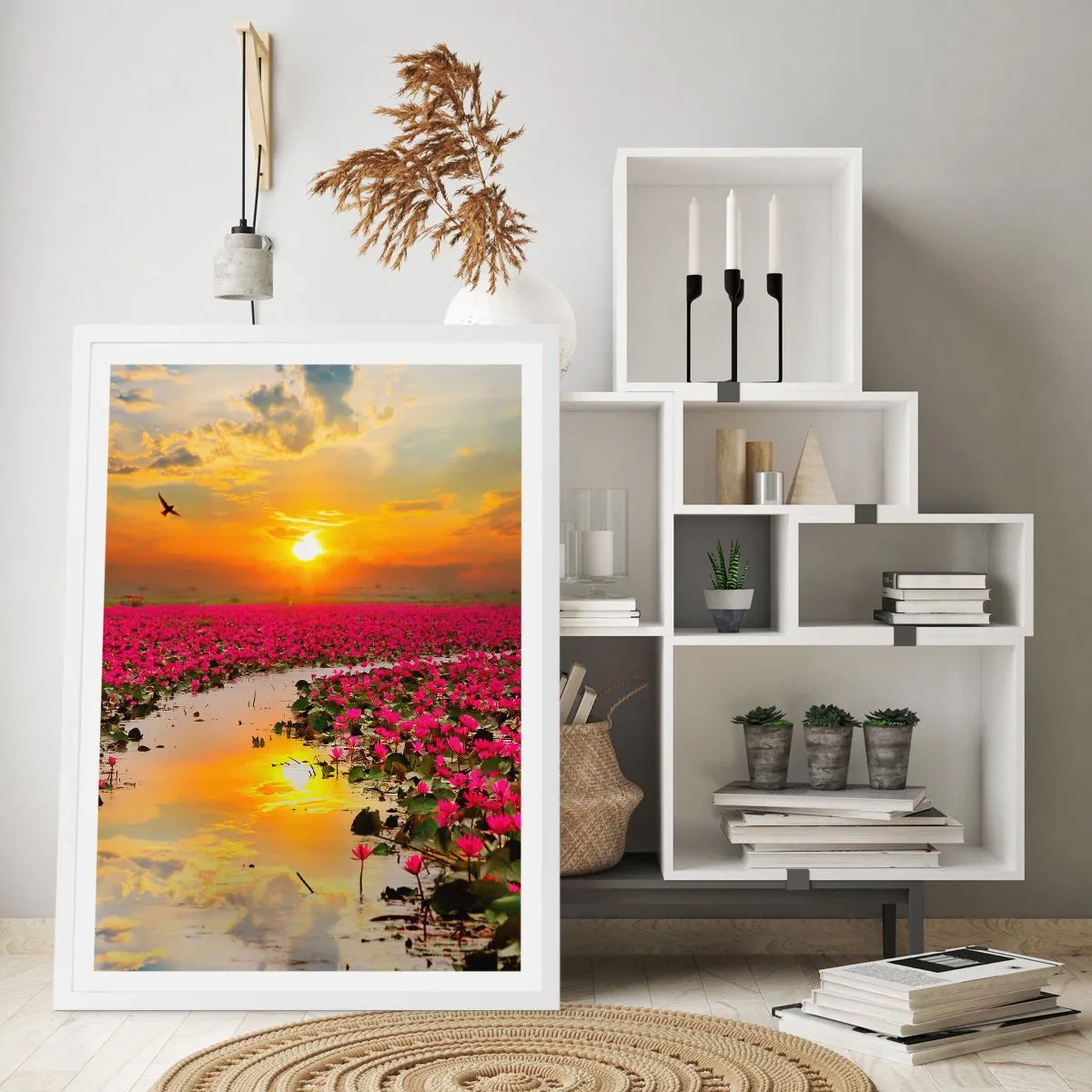 Poster in einem weißen Rahmen - Das geheime Leben des Sees - 50x70 cm