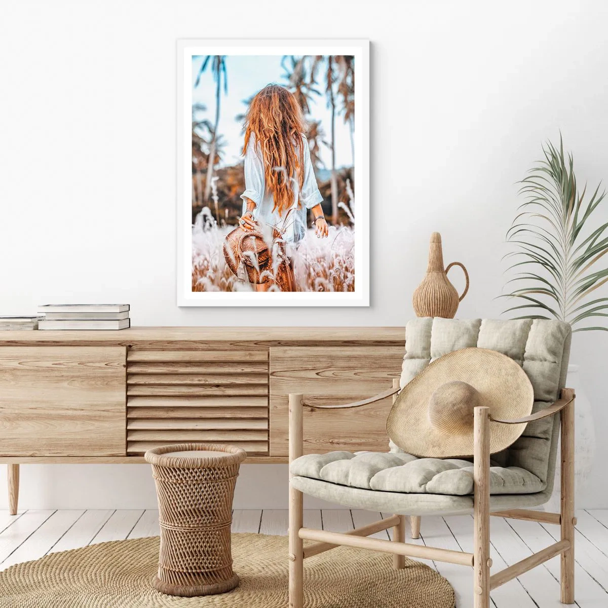 Poster in einem weißen Rahmen - Geboren aus Grasflaum - 50x70 cm