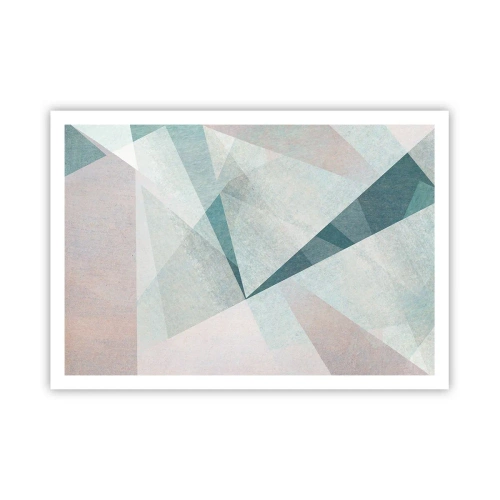 Poster - Geometrische Formen in Pastelltönen von Blau und Grau - 100x70cm - Einfach aber dynamisch - Moderne Wanddekoration für Wohnzimmer und Schlafzimmer ARTTOR