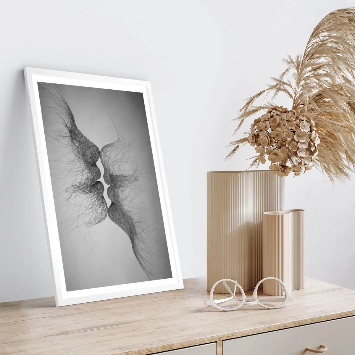 Poster in einem weißen Rahmen - Kuss des Windes - 70x100 cm