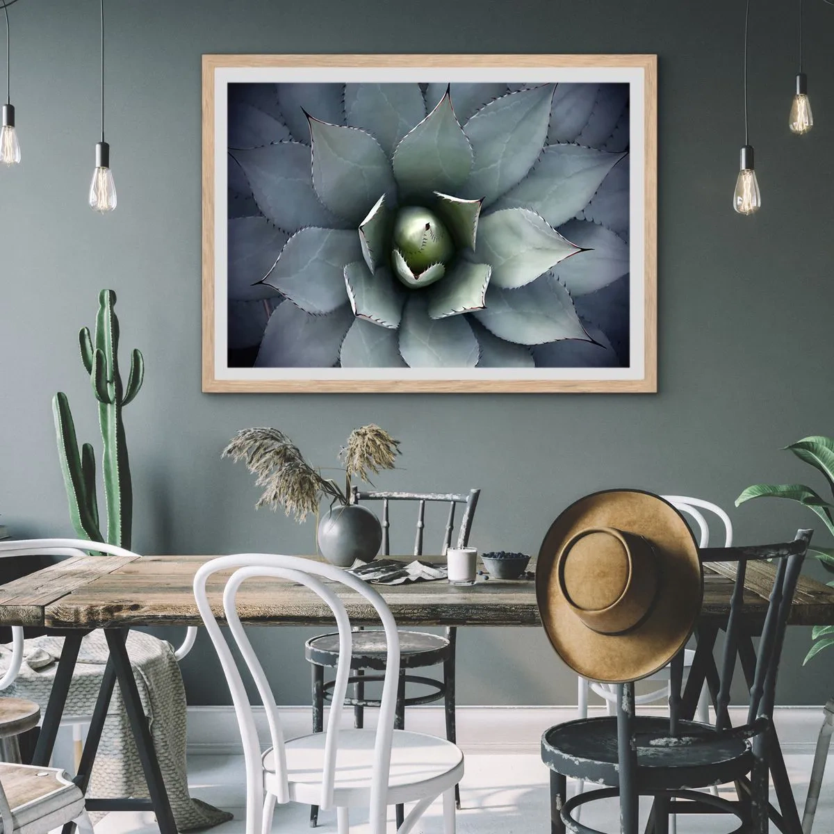 Poster in einem Rahmen aus heller Eiche - Es lockt an und warnt - 40x30 cm