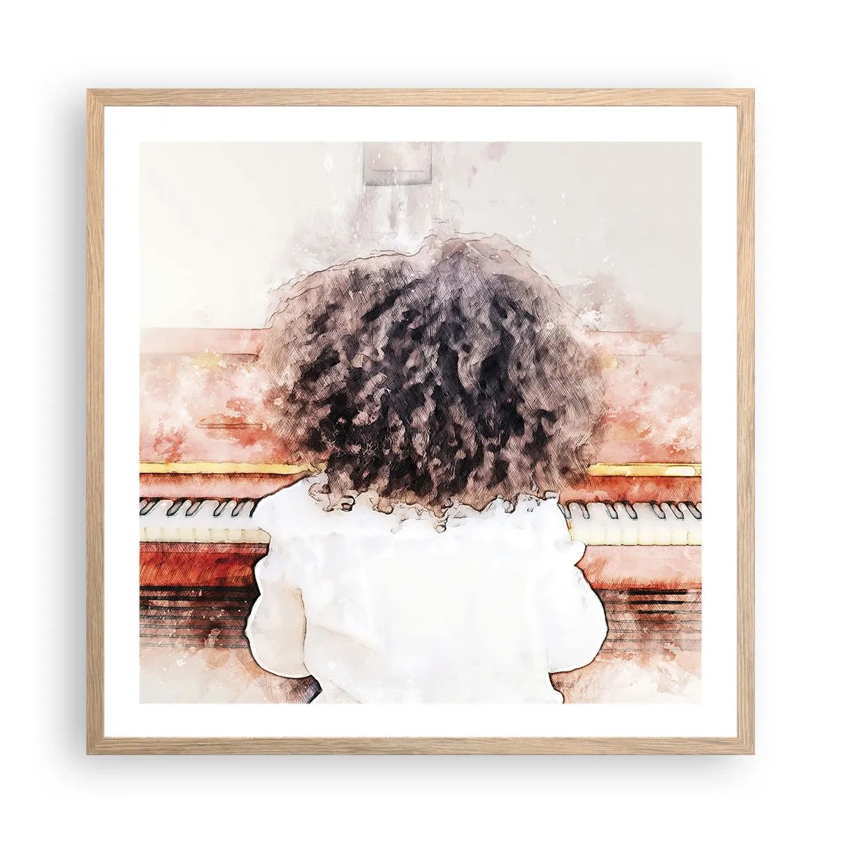 Poster in einem Rahmen aus heller Eiche - In der neuen Welt - 60x60 cm