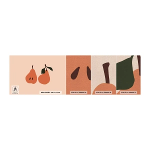 Fototapeten Muster Premium Canvas - Pure Süße - Birne, Obst, Minimalistisch - 100x30 cm