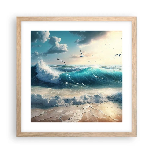 Poster in einem Rahmen aus heller Eiche - Es summt nur für dich - 40x40 cm