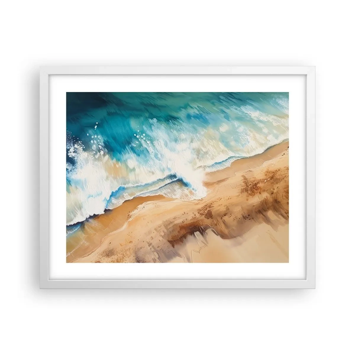 Poster in einem weißen Rahmen - Zurückkehrende Welle - 50x40 cm