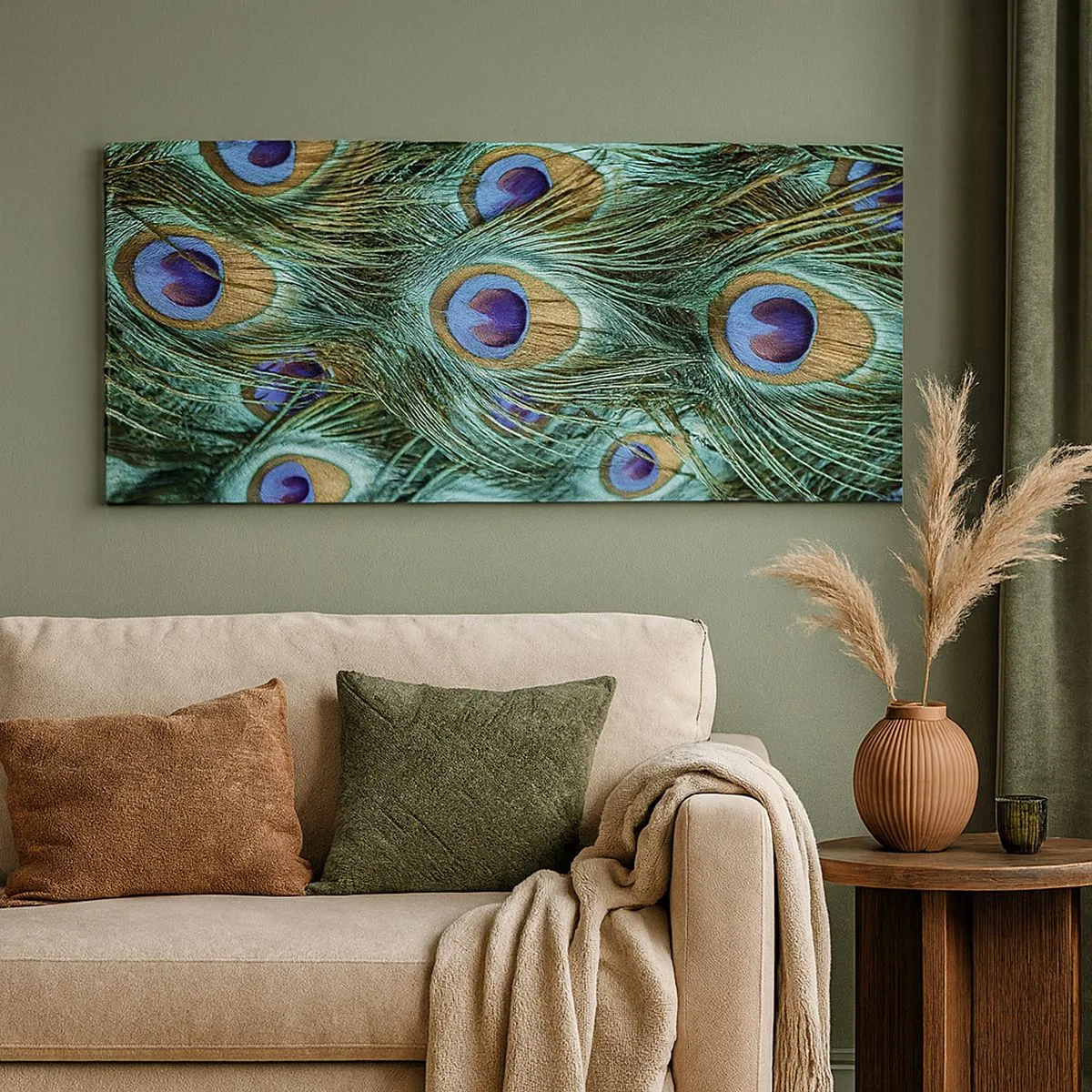 Bild auf Leinwand - Leinwandbild - Ein Blick mit Pfauenaugen - 100x40 cm