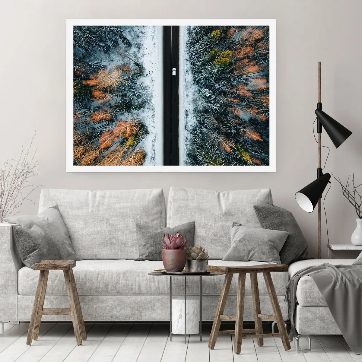 Poster - Schnitt durch den Winterwald - 70x50 cm