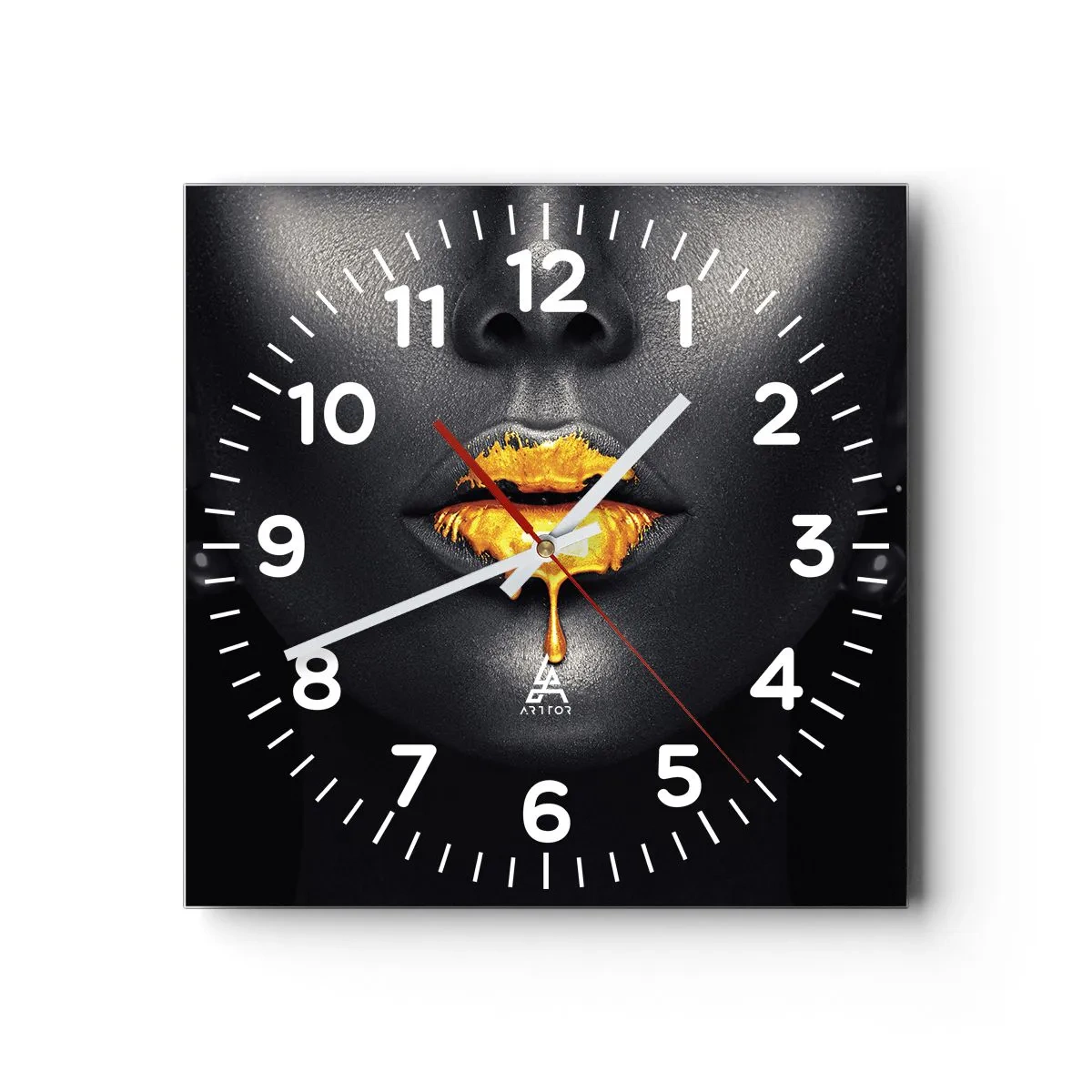 Wanduhr - Glasuhr - Goldmaul - 40x40 cm