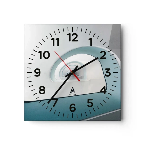 Wanduhr - Glasuhr - Bis zum Ende des Blaus - 30x30 cm