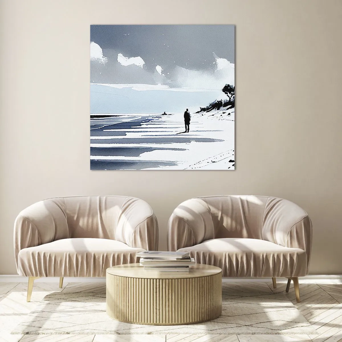 Glasbild - Bild auf glas - Allein sein - 60x60 cm