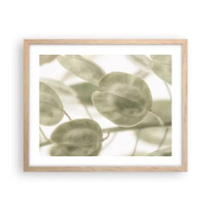 Poster in einem Rahmen aus heller Eiche - Am Anfang waren Blätter... - 50x40 cm