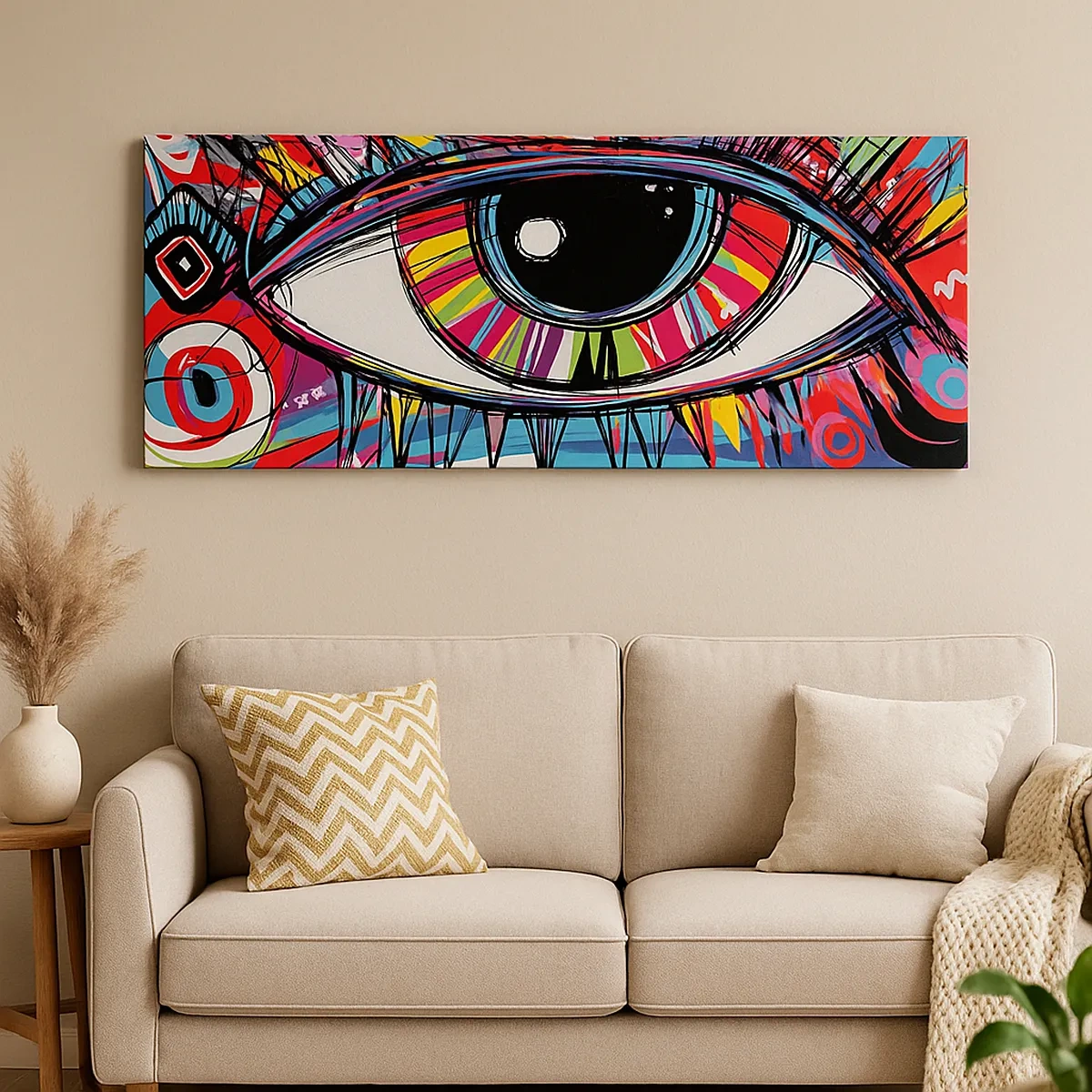 Bild auf Leinwand - Leinwandbild - Buntes Auge - bunte Seele - 30x30 cm