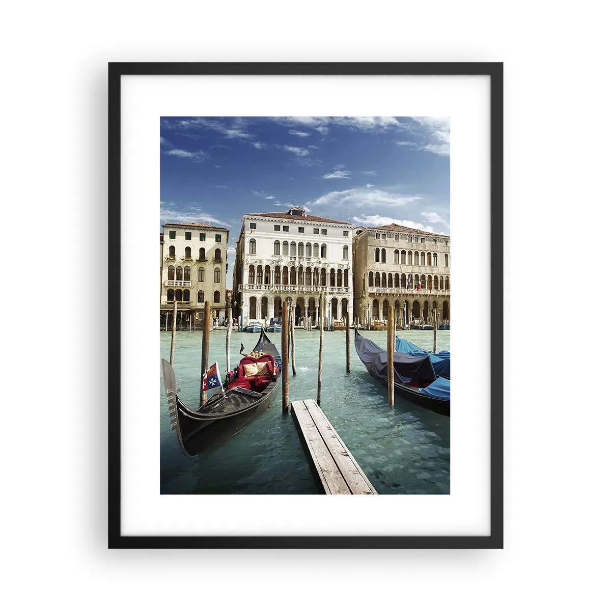 Poster in einem schwarzem Rahmen - Paläste in Blau - 40x50 cm