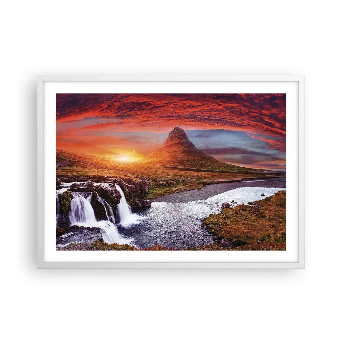 Poster in einem weißen Rahmen - Ein Blick auf Mittelerde - 70x50 cm