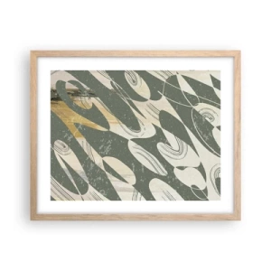 Poster in einem Rahmen aus heller Eiche - Rhythmische Abstraktion - 50x40 cm