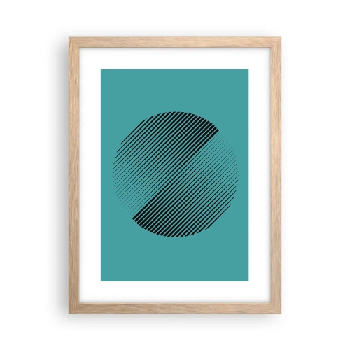 Poster in einem Rahmen aus heller Eiche - Kreis – eine geometrische Variante - 30x40 cm