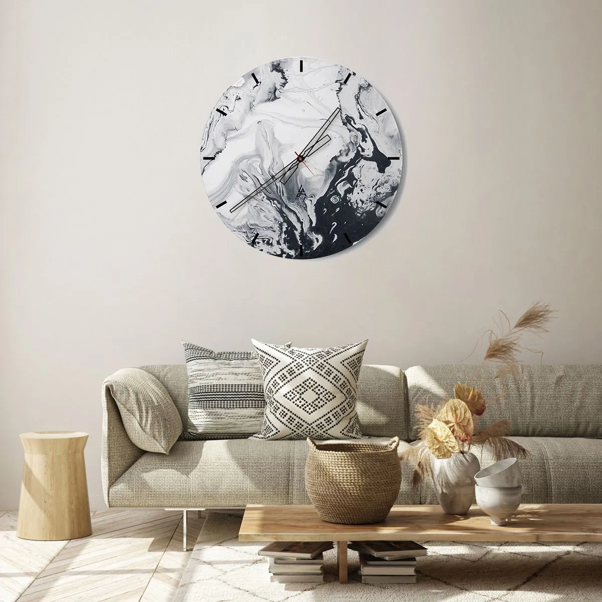 Wanduhr - Glasuhr - Das Innere der Erde - 40x40 cm