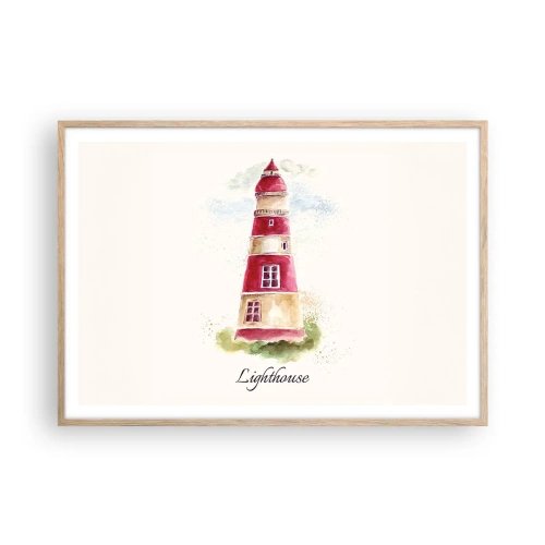 Poster in einem Rahmen aus heller Eiche - Das Wetter ringsum ist immer gut - 100x70 cm