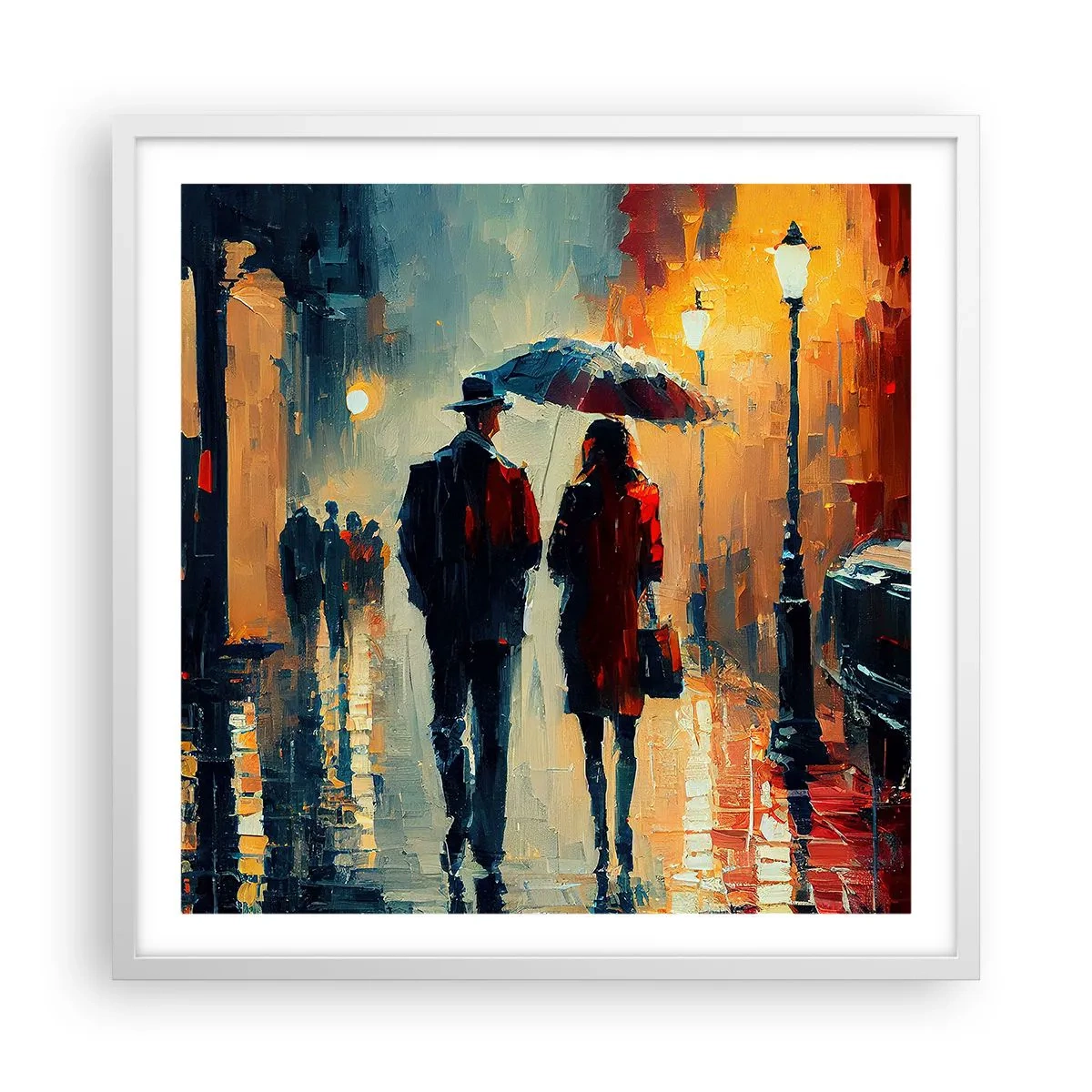 Poster in einem weißen Rahmen - Urbane Liebesgeschichte - 60x60 cm