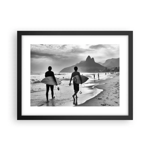 Poster in einem schwarzem Rahmen - Single-Wave-Samba - 40x30 cm