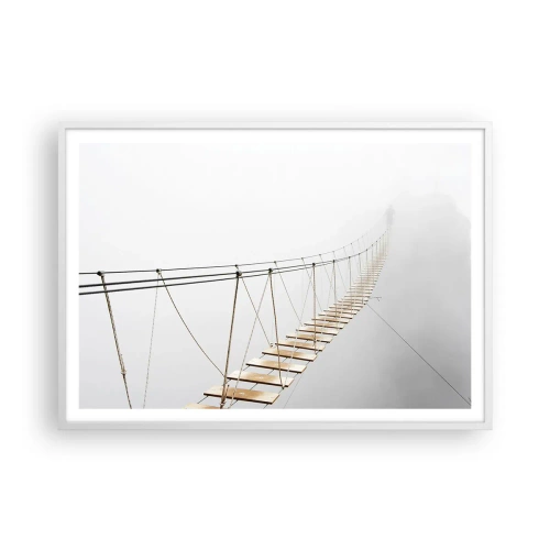 Poster in einem weißen Rahmen - Wohin wird es dich führen? - 100x70 cm