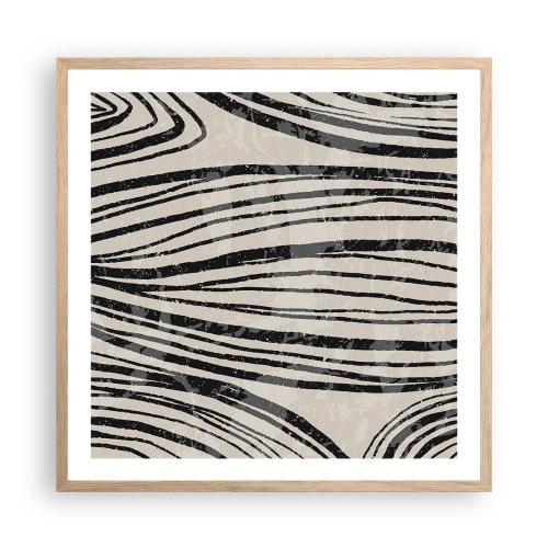 Poster in einem Rahmen aus heller Eiche - Linienpool - 60x60 cm