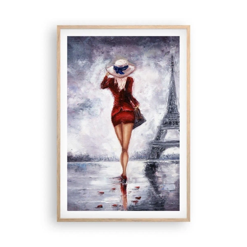 Poster in einem Rahmen aus heller Eiche - Pariser Symbole - 61x91 cm