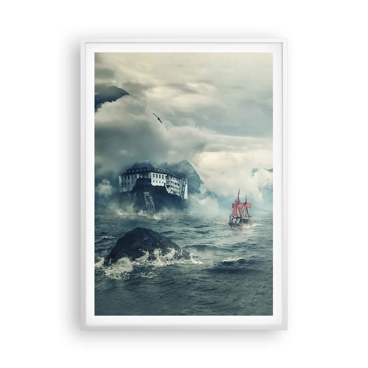 Poster in einem weißen Rahmen - In magischen Gewässern - 70x100 cm