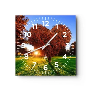 Wanduhr - Glasuhr - Und wie man den Herbst nicht liebt - 40x40 cm