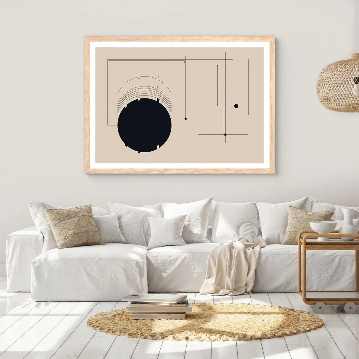 Poster in einem Rahmen aus heller Eiche - Flexible und dynamische Komposition - 100x70 cm