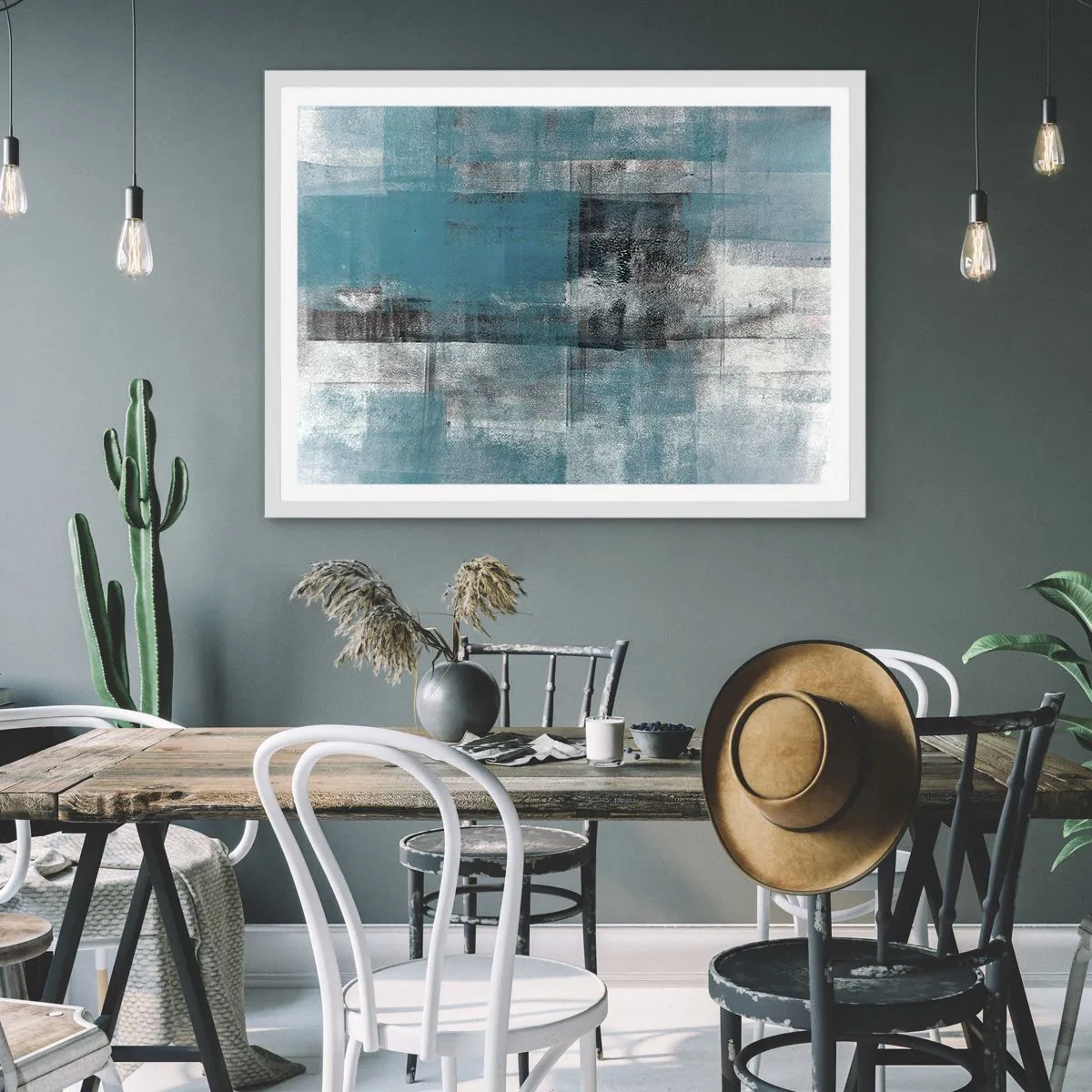 Poster in einem weißen Rahmen - Wasser und Luft - 70x50 cm